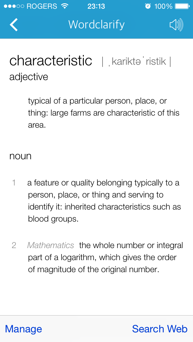 definition: characteristic